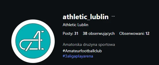 The Athletic Lublin club profile on Instagram