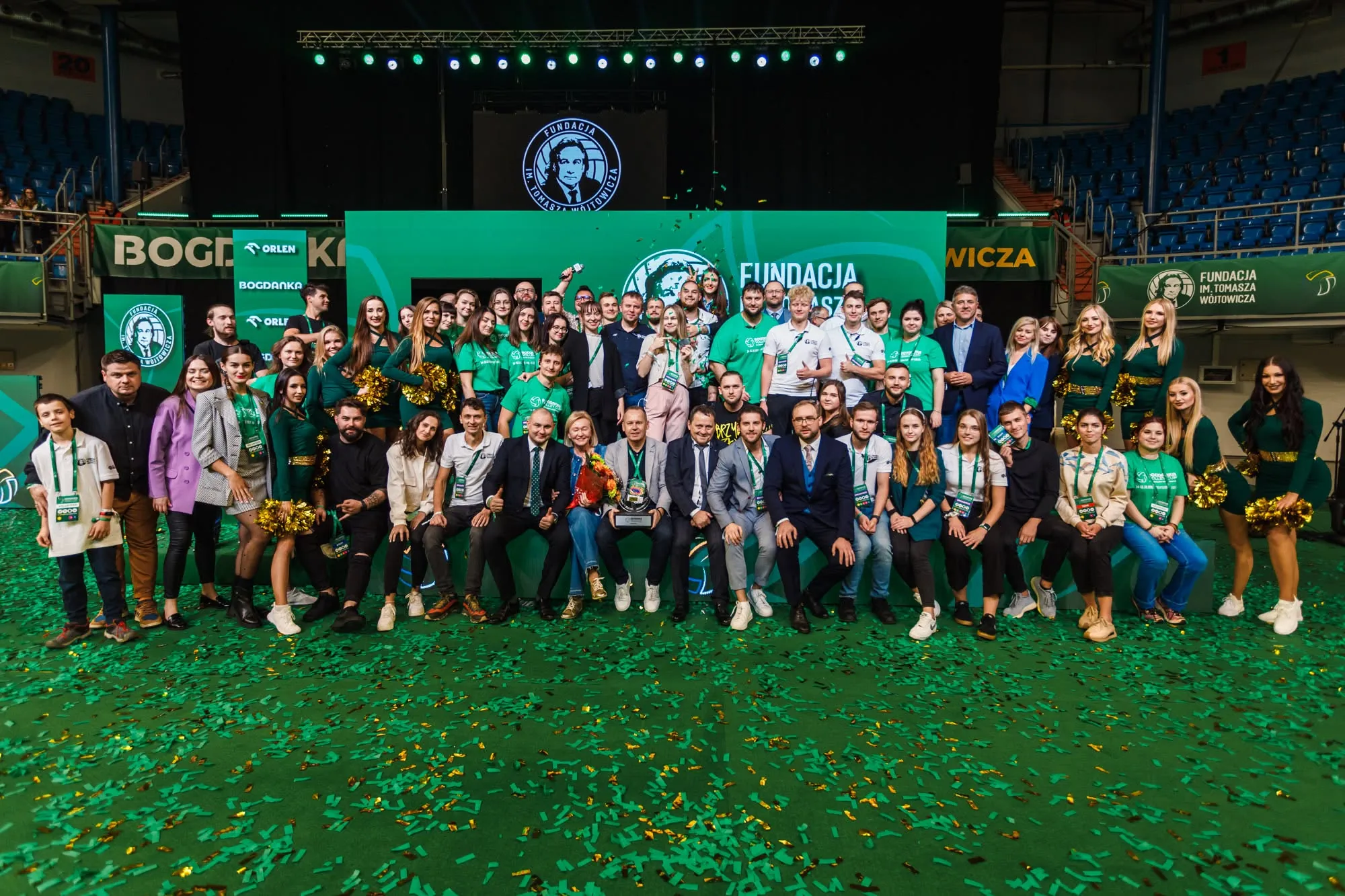 The organizers and volunteers of Bogdanka Volley Cup in the arena